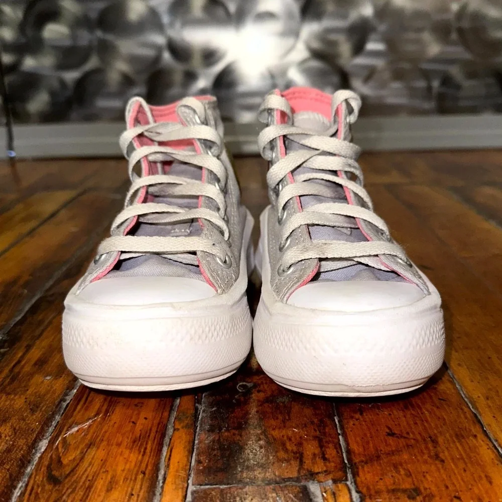 Converse Chuck Taylor All Star Move Platform Sneakers Youth Size 11 Light Gray